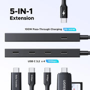 UGREEN CM806 hub connected to multiple USB-C storage devices