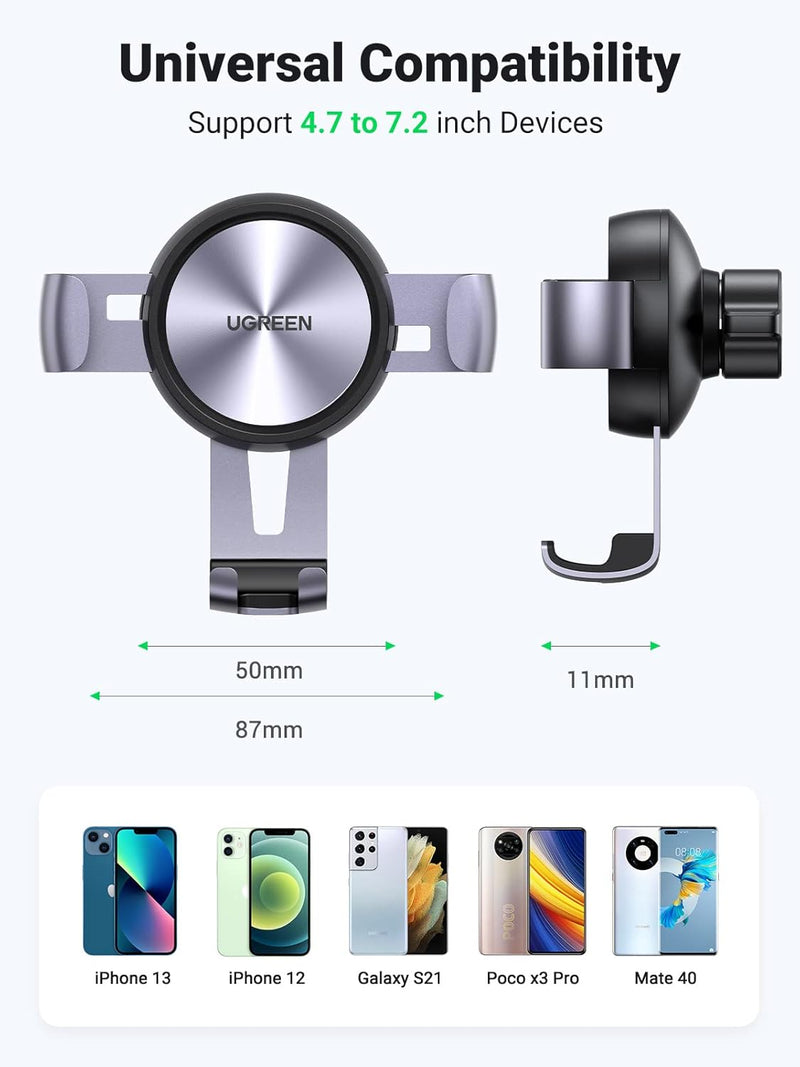 UGREEN LP130 50564 gravity auto-lock air vent phone holder universal compatibility