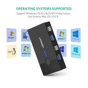 UGREEN 2-Port USB VGA KVM Switch Box 2 In 1 Out Video Sharing Adapter USB Interface Keyboard Mouse Monitor Control Black 30357 Ugreen