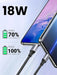 UGREEN 0.25M USB-A 2.0 to USB-C Cable Male to Male Nickel Plated Aluminum Shell Braided Charging Data Sync 60124 Ugreen