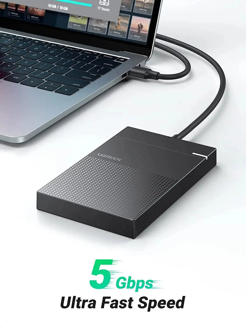 UGREEN 2.5 Inch External Hard Drive Enclosure 5Gbps USB 3.0 UASP Tool-Free 1.6FT Cable 7mm 9.5mm SATA SSD HDD (30719) Ugreen