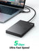 UGREEN 2.5 Inch External Hard Drive Enclosure 5Gbps USB 3.0 UASP Tool-Free 1.6FT Cable 7mm 9.5mm SATA SSD HDD (30719) Ugreen