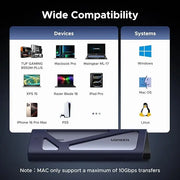 UGREEN M.2 NVMe SSD Enclosure 20Gbps USB C 3.2 Gen 2 External Hard Drive Case M Key B Key Compatible Storage (55150) Ugreen