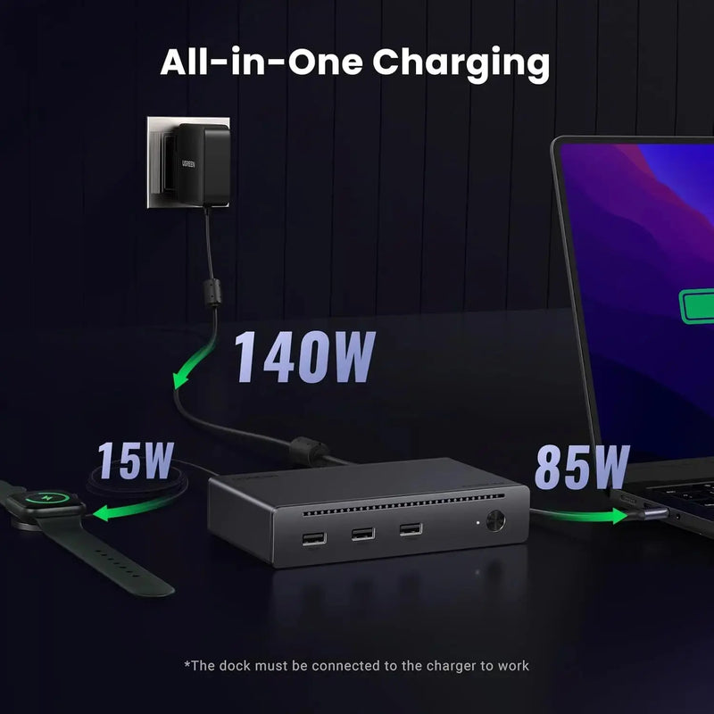 UGREEN Revodok Max 208 Thunderbolt 4 Dock 8-in-1 40Gbps 3x TB4 Dual 4K 60Hz 8K 85W Charging Ethernet 3x USB A MacBook (25053) Ugreen