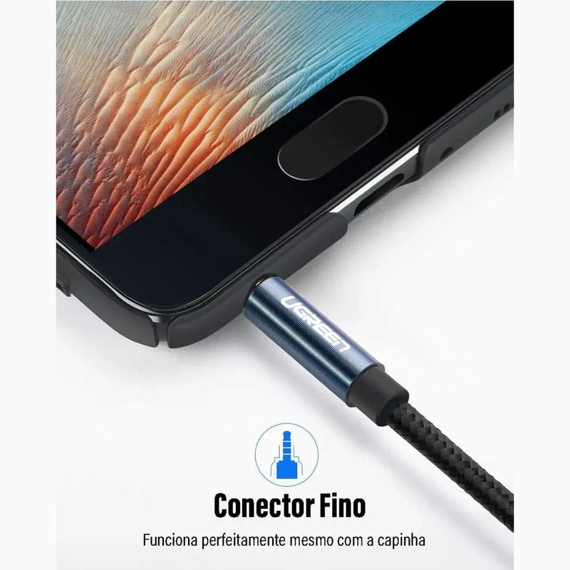 UGREEN 1M 3.5mm Male to Female Audio Extension Cable Aluminum Case Braided Microphone Support Headphone Jack 40673 Ugreen