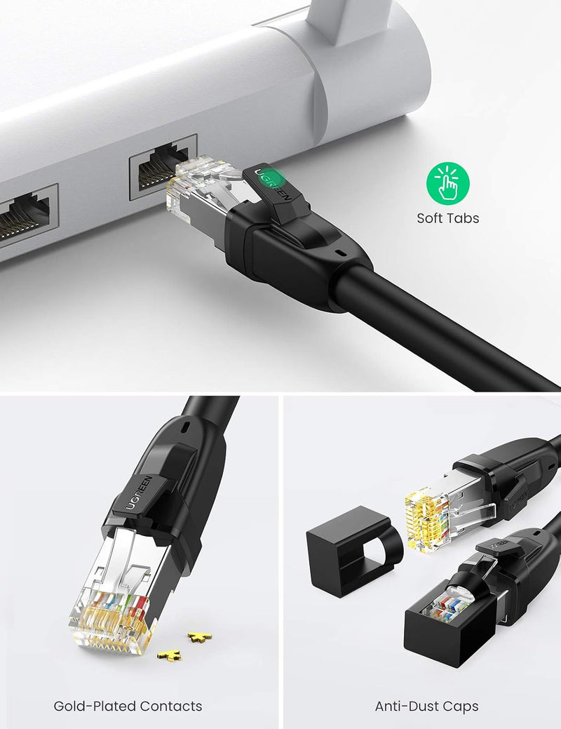 UGREEN Cat 8 Ethernet Patch Cord, 1.5m, Black - image 5