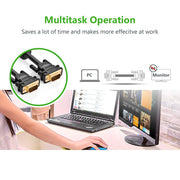 UGREEN 11631 3m VGA HD15 male to male cable multitask operation