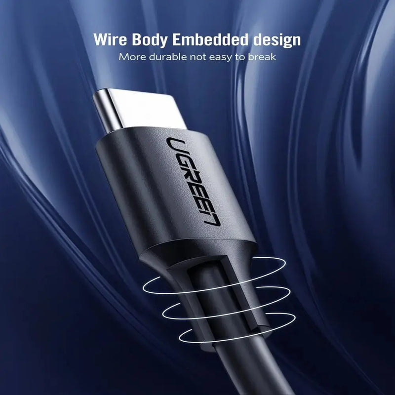 UGREEN USB C 2.0 Cable 3M 60W Male to Male Power Delivery 2.0 QC 2.0/3.0 Fast Charging Type-C Data Transfer Cable (60788) Ugreen