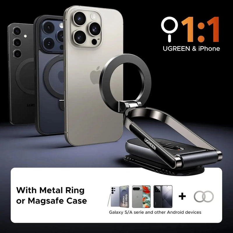 UGREEN MagSafe Car Mount Dashboard 360° Rotation Magnetic Phone Holder iPhone 16 15 14 13 12 MagSafe Case Strongest (65186) Ugreen