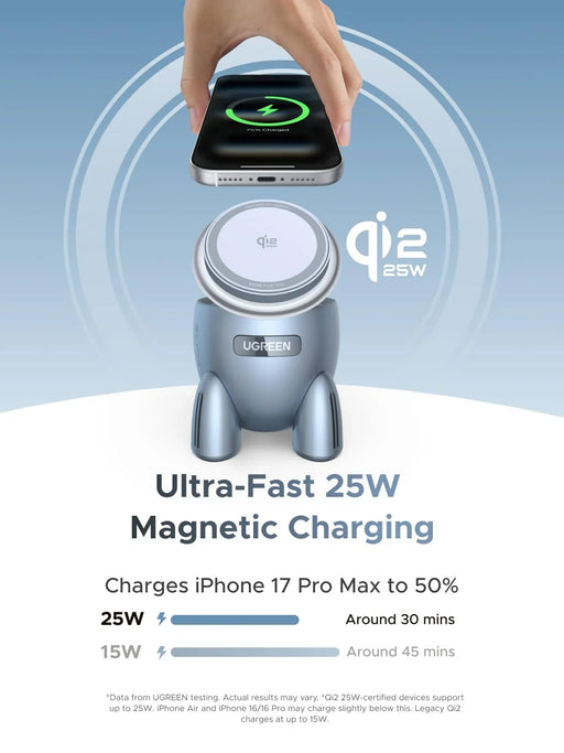 UGREEN Uno 65300 rocket-shaped 25W Qi2 magnetic charging stand ultra-fast 25W magnetic charging