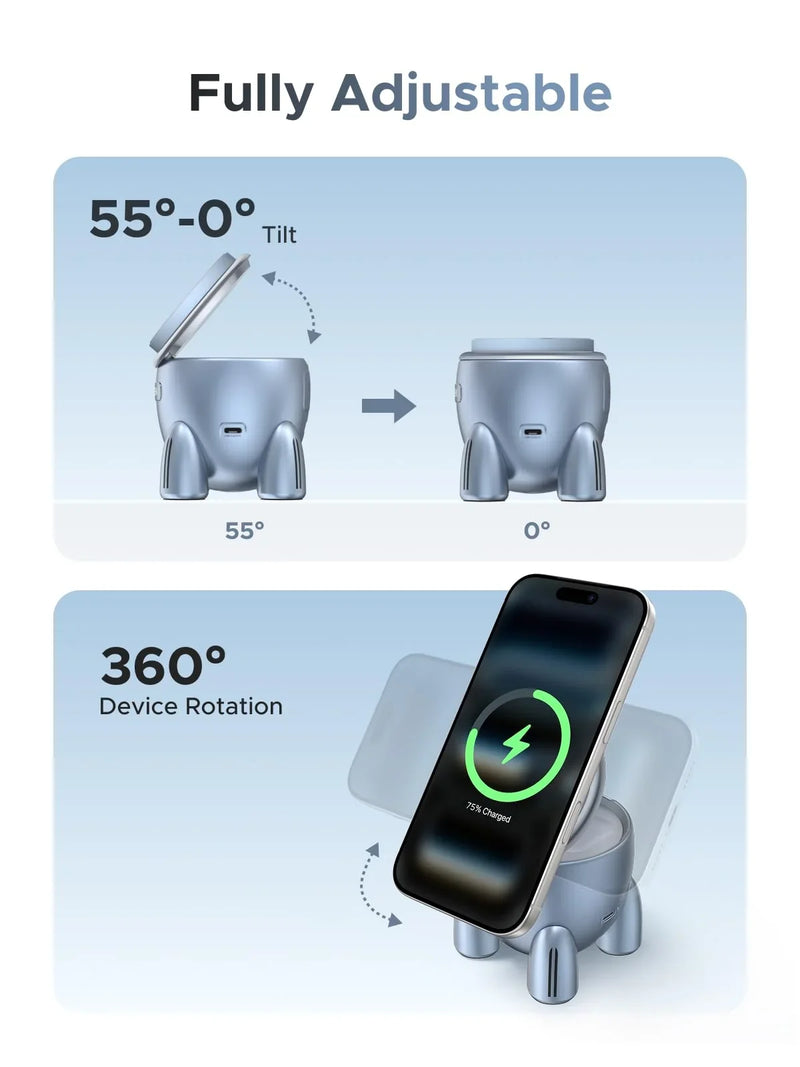 UGREEN Uno 65300 rocket-shaped 25W Qi2 magnetic charging stand fully adjustable angles