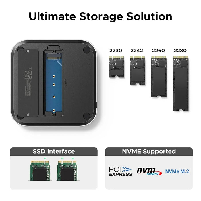 UGREEN Mac mini M4 Dock 11-in-1 USB C Hub 8TB M.2 NVMe 10Gbps 5X USB-A 2X Type-C SD/TF Card Docking Station (65487) Ugreen