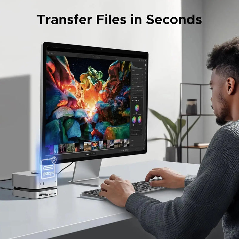 UGREEN Mac mini M4 Dock 11-in-1 USB C Hub 8TB M.2 NVMe 10Gbps 5X USB-A 2X Type-C SD/TF Card Docking Station (65487) Ugreen