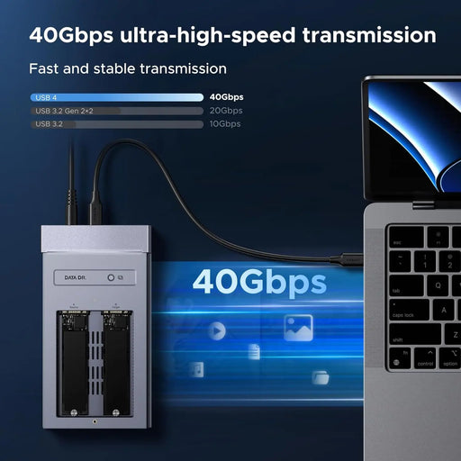 UGREEN CM847 USB4 2-Bay M.2 NVMe SSD Enclosure with Offline Clone & RAID – 40Gbps Dual NVMe Storage Dock (65733EU) TeckPot