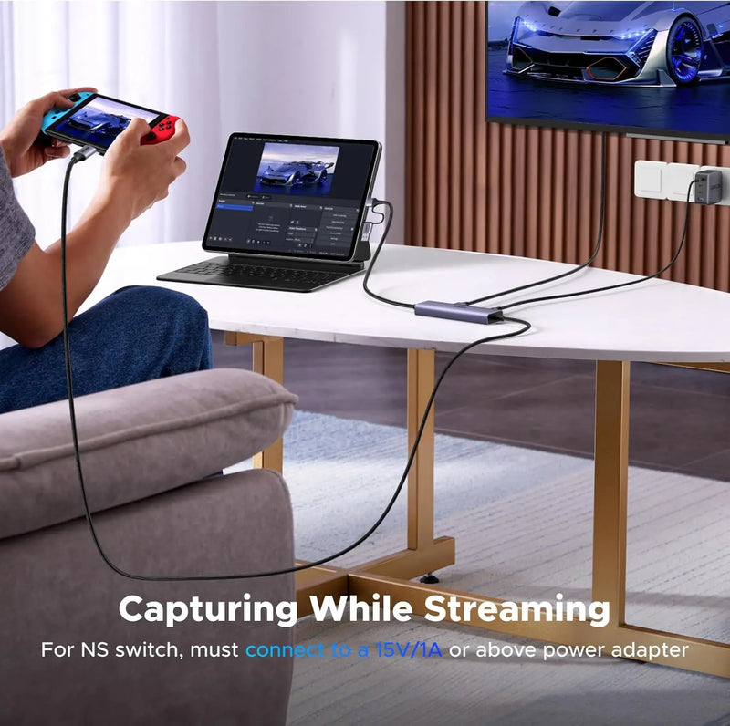 UGREEN USB-C Video Capture Card – 4K@30Hz Loop-Out, 2K@30Hz Capture, 100W PD, USB-A/USB-C Output (65856) TeckPot