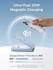 Ugreen 25W MagFlow 3-in-1 Magnetic Wireless Charger Foldable and Portable, iPhone 12 and Later, AirPods2 and Later, Apple Watch(65901) TeckPot