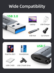 CABLETIME USB-A Male to USB-C Female OTG Adapter with Lanyard, 5Gbps