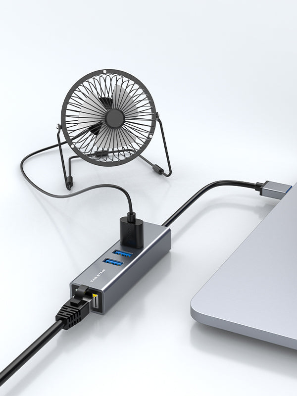 CABLETIME USB 3.0 3-Port Hub with Gigabit Ethernet Adapter