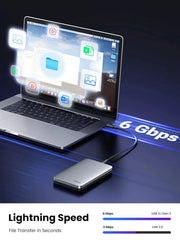 UGREEN 2.5" USB C SATA III Hard Drive Enclosure 6Gbps Aluminum Case UASP Trim MacBook Pro Air WD Seagate Toshiba (70499) Ugreen