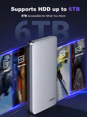 UGREEN 2.5" USB C SATA III Hard Drive Enclosure 6Gbps Aluminum Case UASP Trim MacBook Pro Air WD Seagate Toshiba (70499) Ugreen