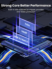 UGREEN 2.5" USB C SATA III Hard Drive Enclosure 6Gbps Aluminum Case UASP Trim MacBook Pro Air WD Seagate Toshiba (70499) Ugreen