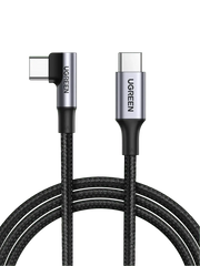 UGREEN 1M USB-C to USB-C Angled Cable 100W Fast Charging 5A PD Nylon Braided MacBook Pro iPad Pro Galaxy S21 70643 Ugreen