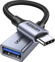UGREEN USB-C to USB-A 3.2 Adapter 10Gbps OTG Cable (US378 70889) – Nylon Braided, Aluminum Shell TeckPot