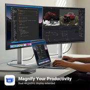 UGREEN 9-in-1 USB-C Adapter Dual Monitor 2 HDMI 2 DisplayPort 4K 60Hz 100W PD Ethernet USB 3.2 Docking Station 90912 Ugreen