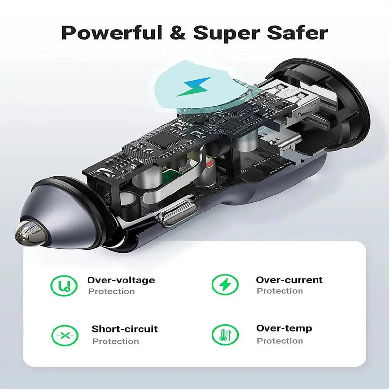 UGREEN 52.5W USB C Car Charger PD 30W QC 18W Fast Car Charging iPhone 14 13 12 iPad Galaxy S23 S22 S21 Pixel 7 6 (60980) Ugreen