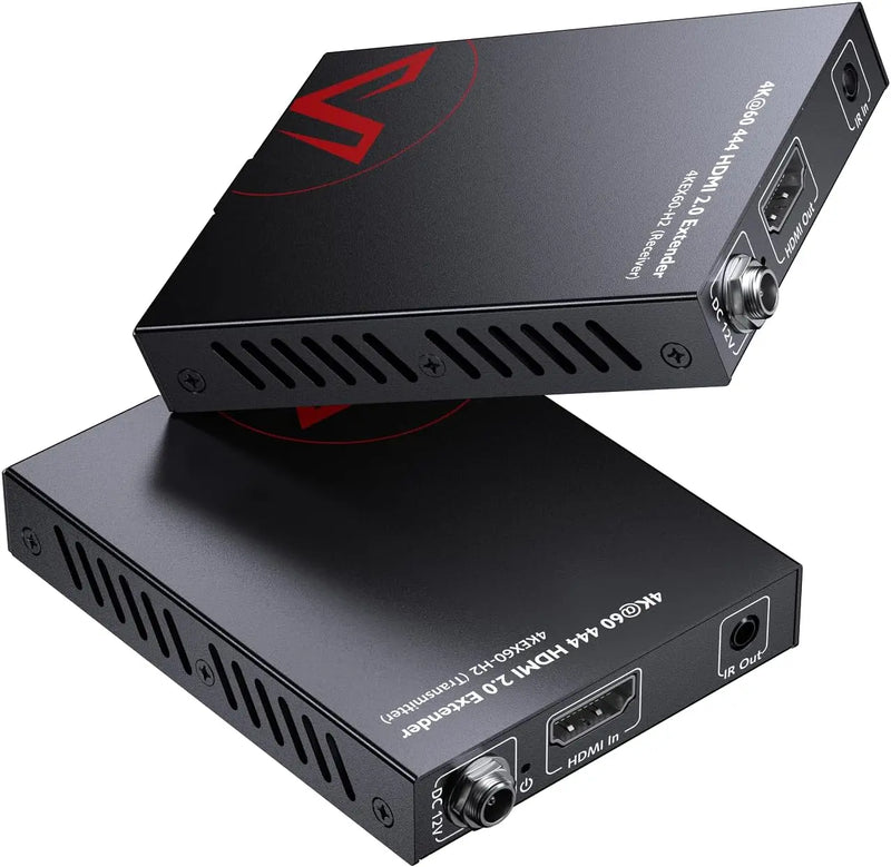 AV Access 4KEX60-H2 Economical 4K HDMI Extender up to 50m/164ft, HDMI Balun w/ 2-Way PoC & IR Control AV Access