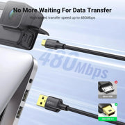 UGREEN USB 2.0 A to Mini B 5-Pin Cable 2M Fast Data Charging Hero 3+ Game Controller Digital Camera Dash Cam GPS (30472) Ugreen