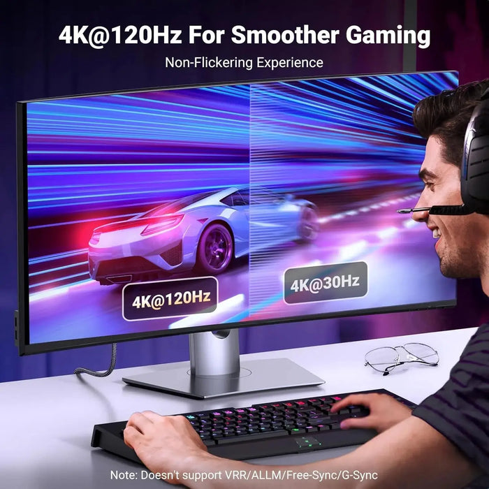 UGREEN DisplayPort 1.4 to HDMI 2.1 Cable 2M 6.6ft 8K 60Hz 4K 120Hz HDR Dolby HDCP2.3 32.4Gbps Monitor Dell HP (80397) Ugreen