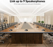 AV Access AnyCo A6 Daisy Chain Conference Speakerphone, USB & Bluetooth Speaker with Mic, Cascade up to 9 Units for Large Meeting Room TeckPot