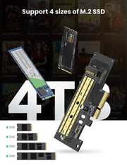 UGREEN M.2 NVMe to PCIe 3.0 x4 Adapter Card M-Key SSD 2280 2260 2242 2230 Desktop PCI Express Converter Card 70503 Ugreen