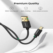 UGREEN USB-A to USB-C Cable 3M Braided Samsung Galaxy S9 S8 S10 Note 9 Nintendo Switch GoPro Hero LG G8 Pack 2 (50878P) Ugreen