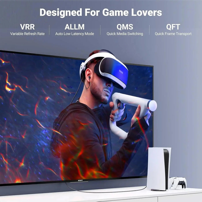 UGREEN HDMI 2.1 Cable 2M 8K@60Hz 4K@120Hz Ultra HD Braided Dynamic HDR eARC Dolby Vision PS5 Xbox Series X TV Monitor (70321) Ugreen