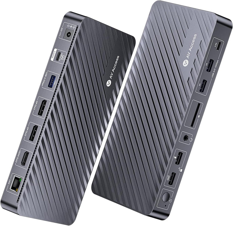 AV Access KD-S03 12-in-1 USB-C Docking Station – Triple Monitor Dock with 4K Display, 10Gbps Data, 100W Charging & Ethernet