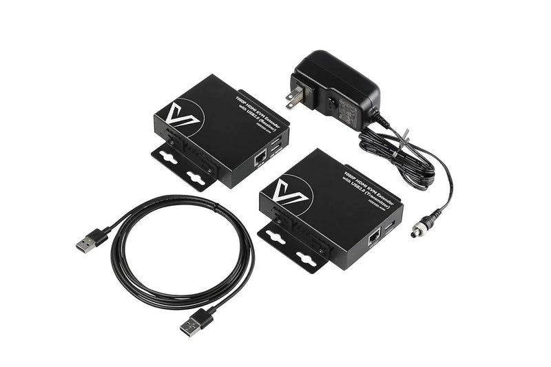 AV Access HDEX80-KVM HDMI USB KVM Extender, 260ft/80M, 1080P@60Hz over Cat5e/6, 2 Ports USB2.0, No signal Loss and Latency, With PoE and Auto EQ management. AV Access