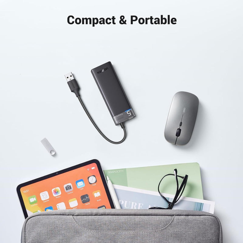UGREEN 15548 4-port USB 3.2 hub, 5Gbps, compact and portable