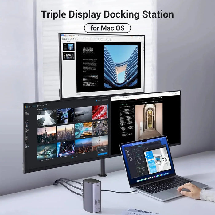 UGREEN 13-in-1 USB-C PD Docking Station HDMI DP 4K 60Hz 8K Triple Display 10Gbps USB-C USB-A 100W Ethernet SD/TF (90325) Ugreen