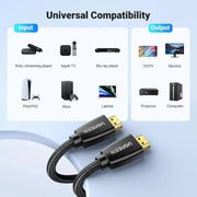 UGREEN 15M HDMI 2.0 Cable 4K 60Hz Ultra HD Male to Male Braided 18Gbps Ethernet HDR ARC HDTV PS5 Xbox Monitor 40416 Ugreen