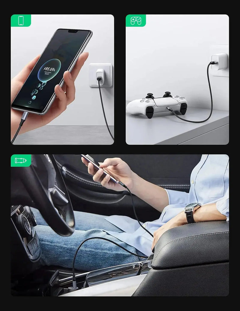 UGREEN USB-A 2.0 to USB-C Cable 1M Male to Male Nickel Plating Aluminum Shell Braided Charging Adapter Smartphone (60126) Ugreen