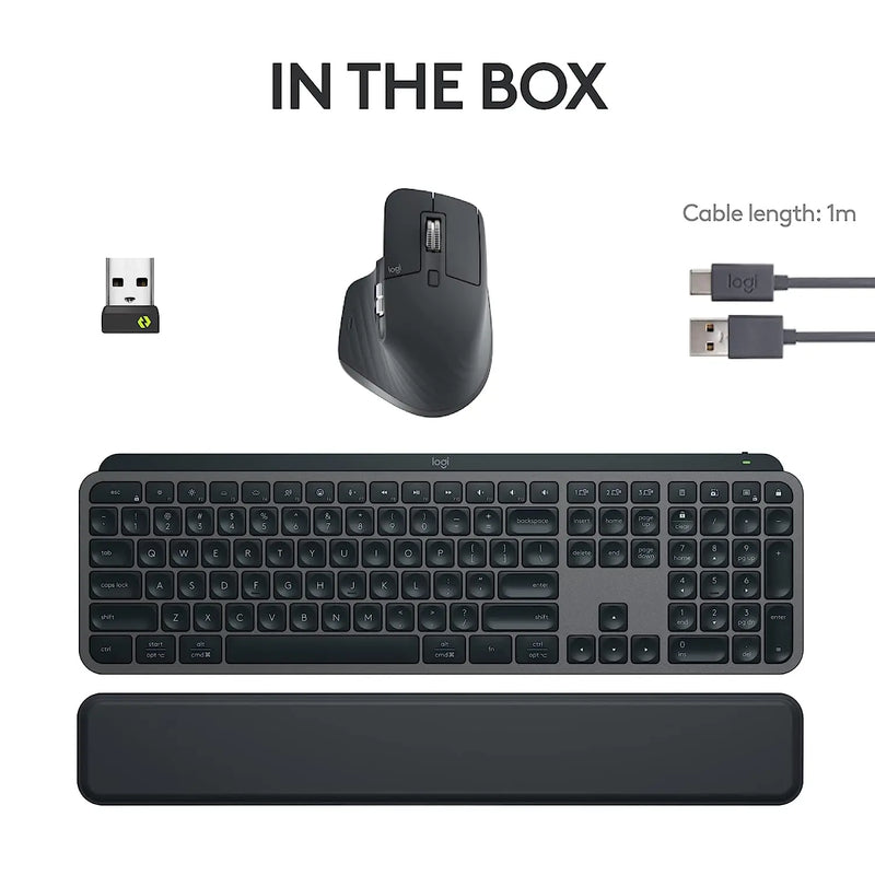 Logitech ‎MX Keys S Combo-Performance Wireless Keyboard & Mouse With Palm Rest-Black Logitech