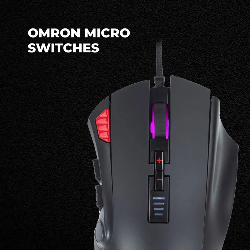 Cosmic Byte Equinox Gamma Pixart PMW3389 Sensor 16000DPI 12 Button Wired Gaming USB Mouse-Black(Open Box) Cosmic Byte