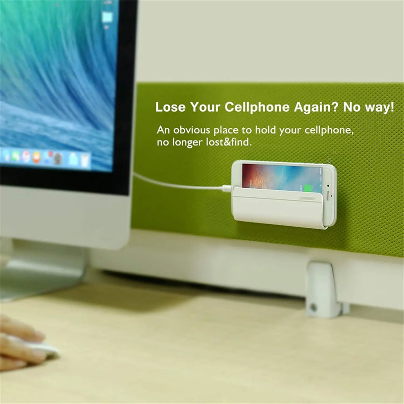 UGREEN Wall Mount Phone Holder – White | Adhesive Wall Charging Dock(30394) TeckPot