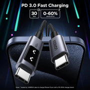 UGREEN Uno USB C to USB C Cable 1M 3.3ft 100W Fast Charging LED Display iPhone 16 Pro Max 15 MacBook iPad Galaxy (35501) Ugreen