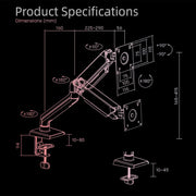 Thronmax Monitor Arm With, Black (MS25) Thronmax