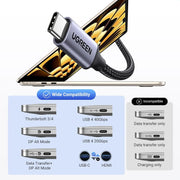 UGREEN 1M USB C to HDMI 2.1 Cable 8K@60Hz 4K@240/144/120Hz Type C Thunderbolt 4 HDMI HDR Lead Compatible with MacBook iMac Mac Mini iPad Pro iPhone 17 16 Galaxy Tab 10 S25 Surface XPS Pixel 10(35596) TeckPot