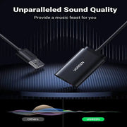 UGREEN USB 2.0 External Stereo Sound Card Adapter 3.5mm Headphone Microphone Jack Windows Mac Linux PC Laptop PS4 (30724) Ugreen