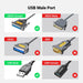 UGREEN 2M USB 2.0 to DB25 Female Parallel Printer Adapter Cable USB to Parallel Converter Inkjet Laser Printer Gray 20224 Ugreen